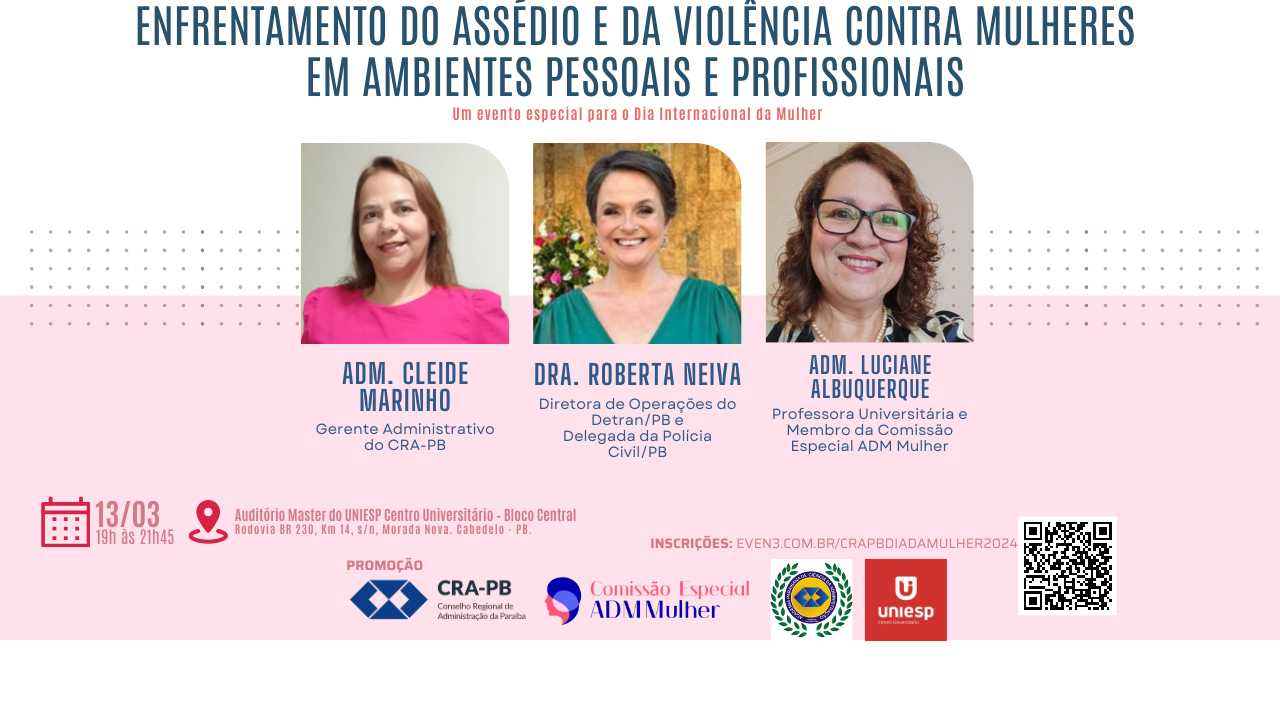 Leia mais sobre o artigo Empoderamento e Reconhecimento: Mesa redonda e Cerimônia de Premiação ‘Mulheres que inspiram’ em homenagem ao Dia Internacional das Mulheres